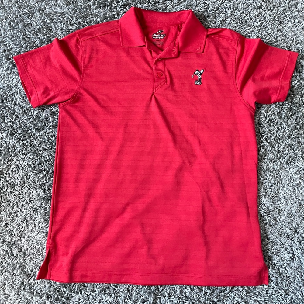 ⛳️ AHead Disney Mickey Mouse Golf Polo Shirt size small red